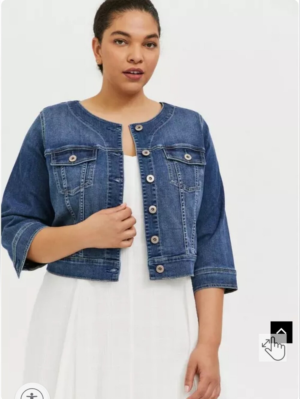 Torrid NWTs Denim Crop Collared Jacket